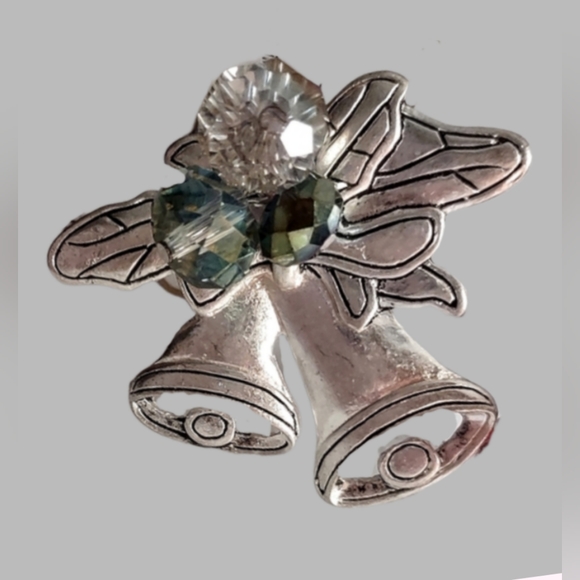 Silver Bells with Iridescent Bead dangles - Picture 14 of 15